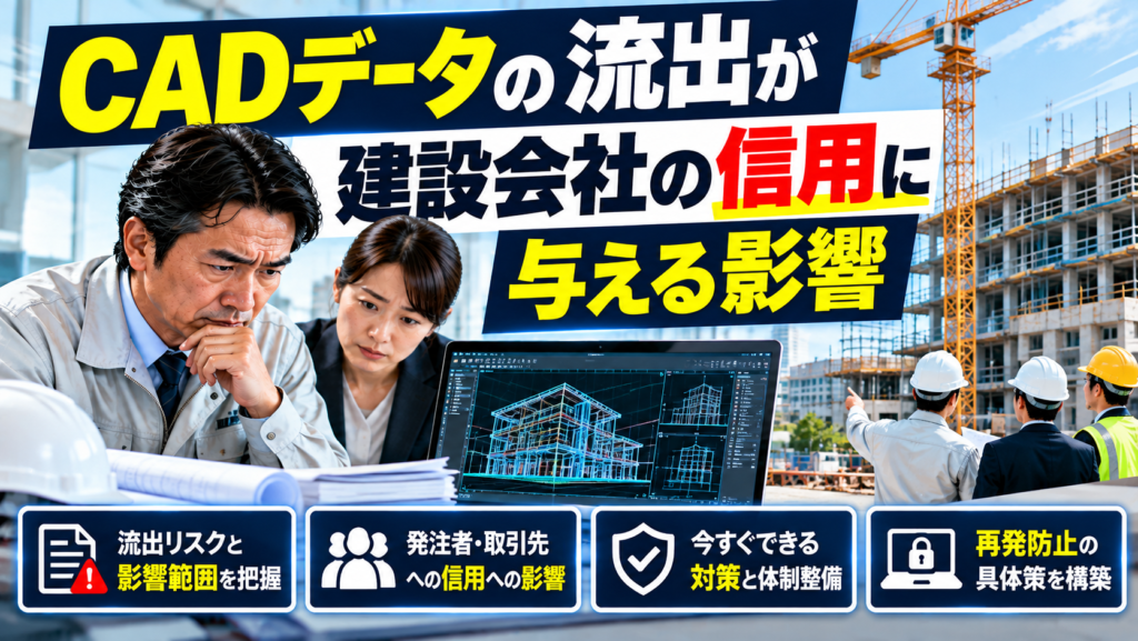 CADデータ流出で信用失墜？建設会社が守るべき取引と初動対応