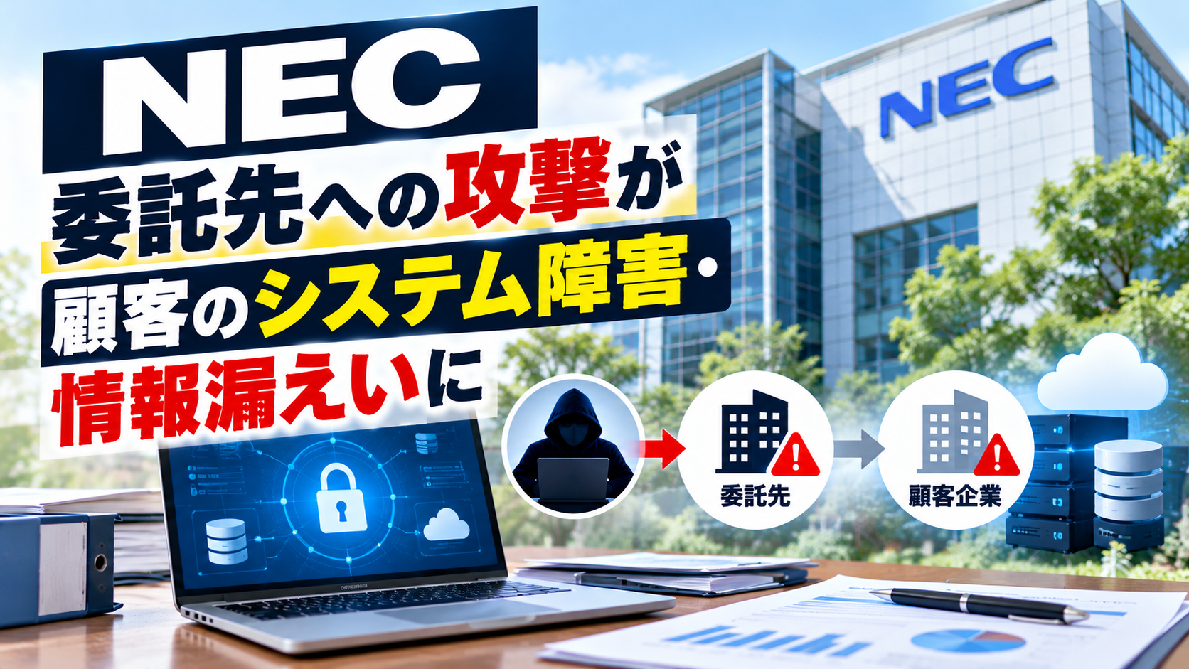 NEC委託先にサイバー攻撃｜顧客のシステム障害と情報漏えい対策