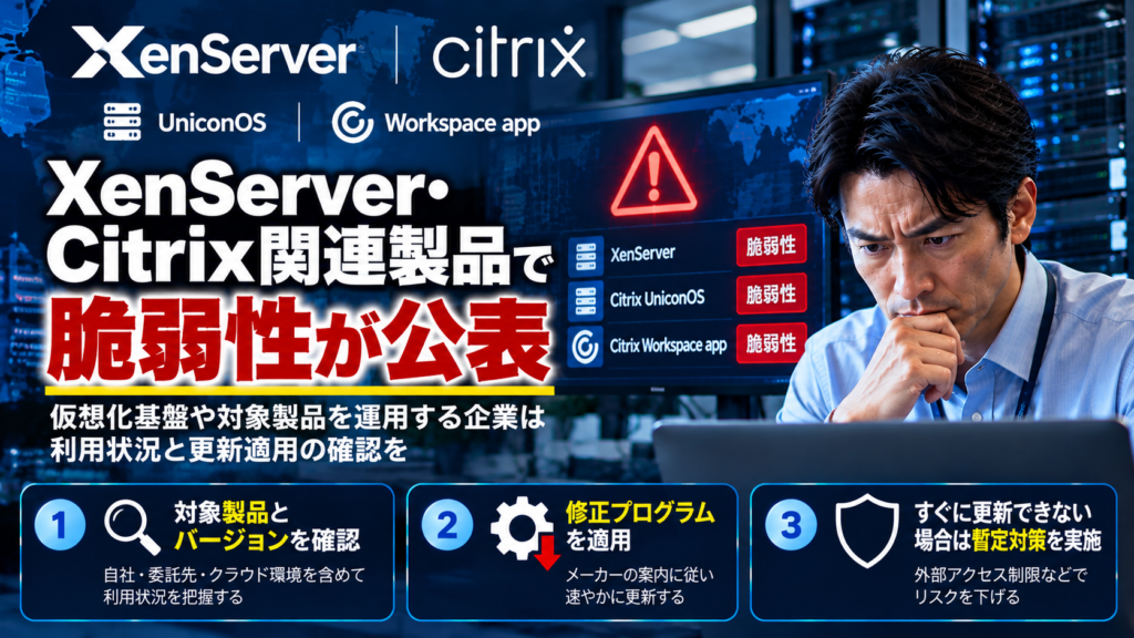 XenServer・Citrix製品に脆弱性、更新を確認