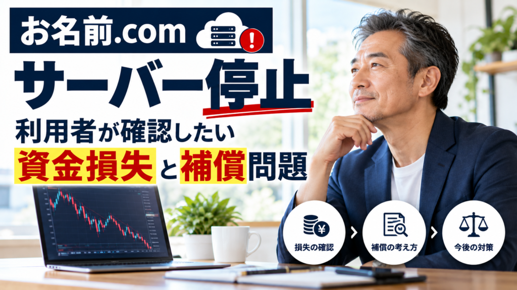 お名前.comサーバー停止｜資金損失と補償問題で確認したい重要事項