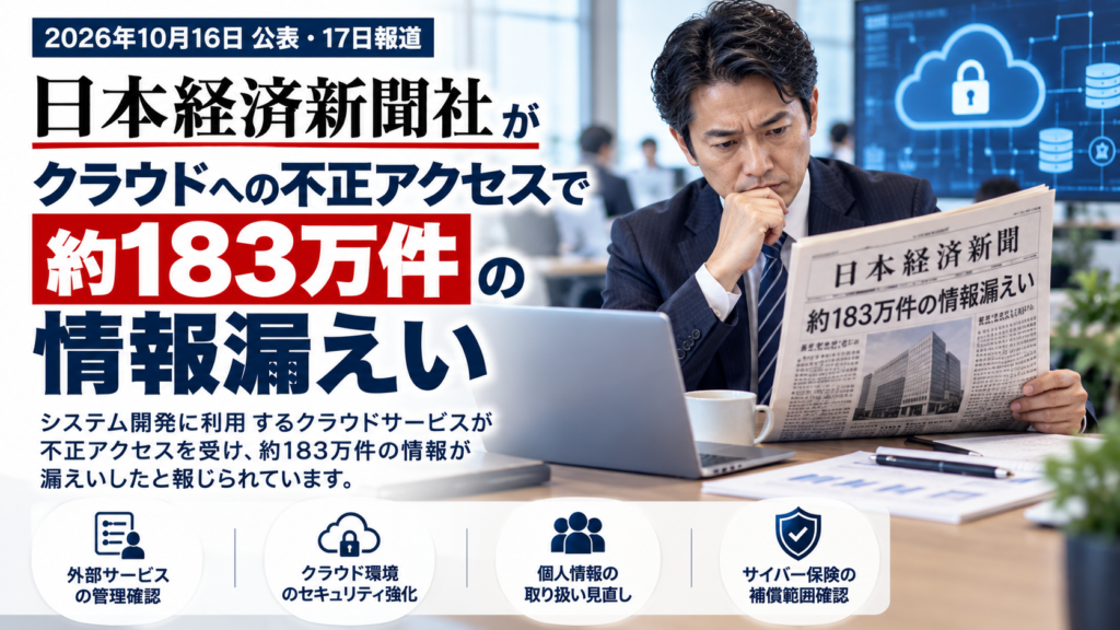日本経済新聞社で約183万件漏えい｜社長が確認したい対策