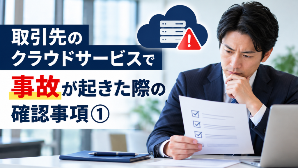 取引先クラウドで事故発生！企業が最初に確認すべき重要事項