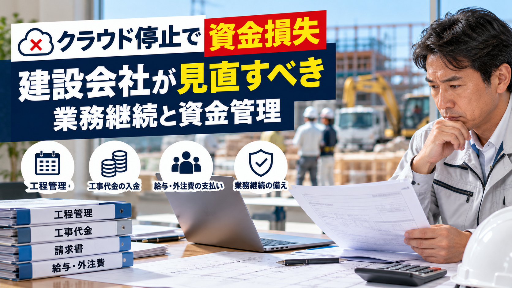 クラウド停止で資金損失｜建設会社が見直すべき業務継続と資金管理