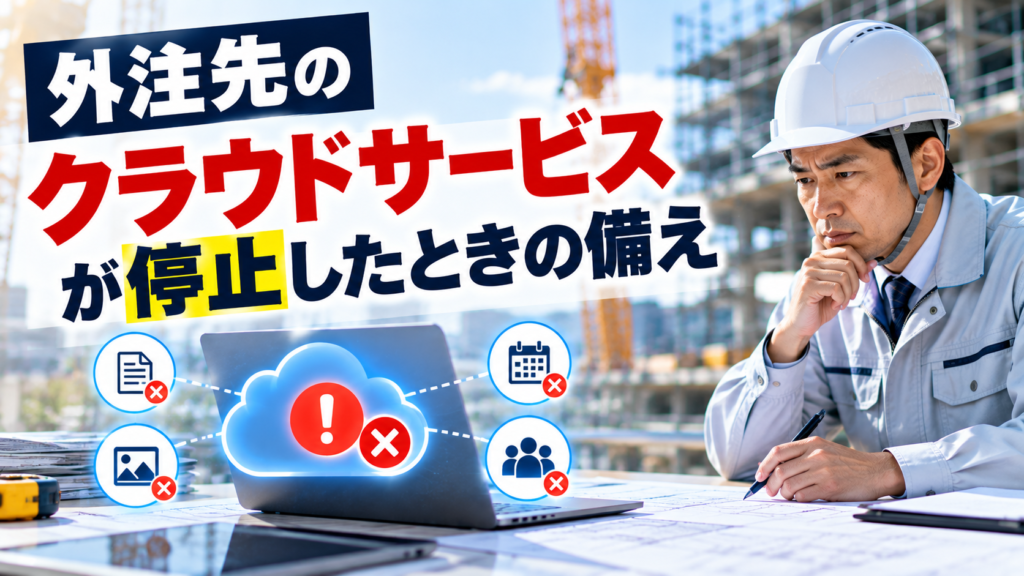 外注先クラウド停止に備える｜建設会社の代替手順と復旧確認の実務