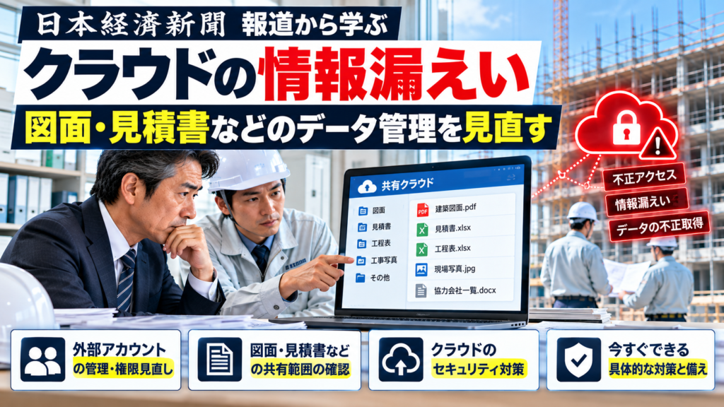 日経183万件情報漏えいに学ぶ建設会社のクラウド管理と対策