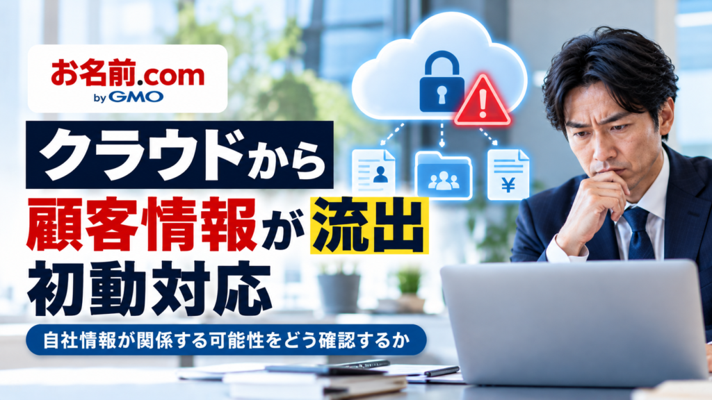 クラウドから顧客情報が流出した際の確認手順と初動対応を解説