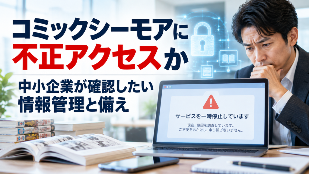 コミックシーモアに不正アクセスか｜中小企業が確認したい3つの対策