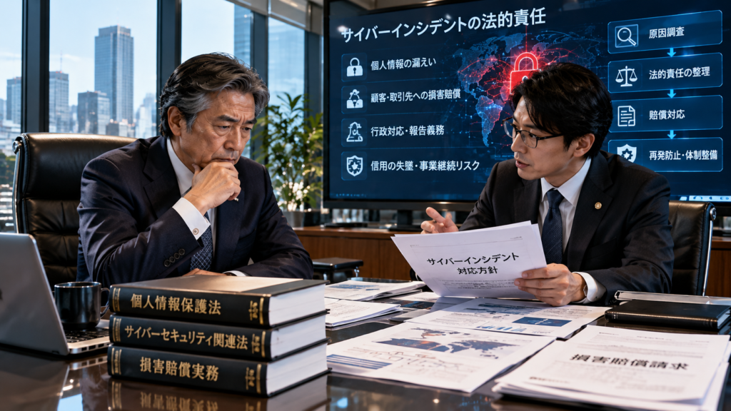 サイバーインシデントの法的責任と賠償実務｜中小企業の備え
