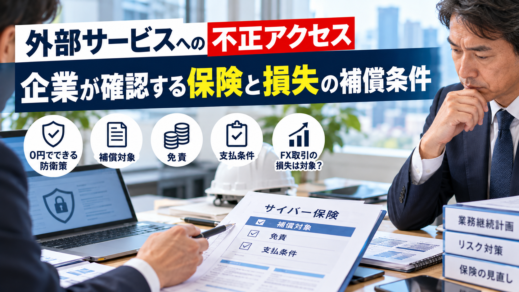 外部サービスへの不正アクセス｜企業が確認する保険と損失の補償条件