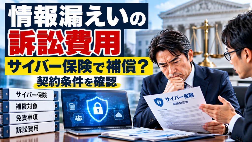 情報漏えいの訴訟費用はサイバー保険で補償される？注意点を解説