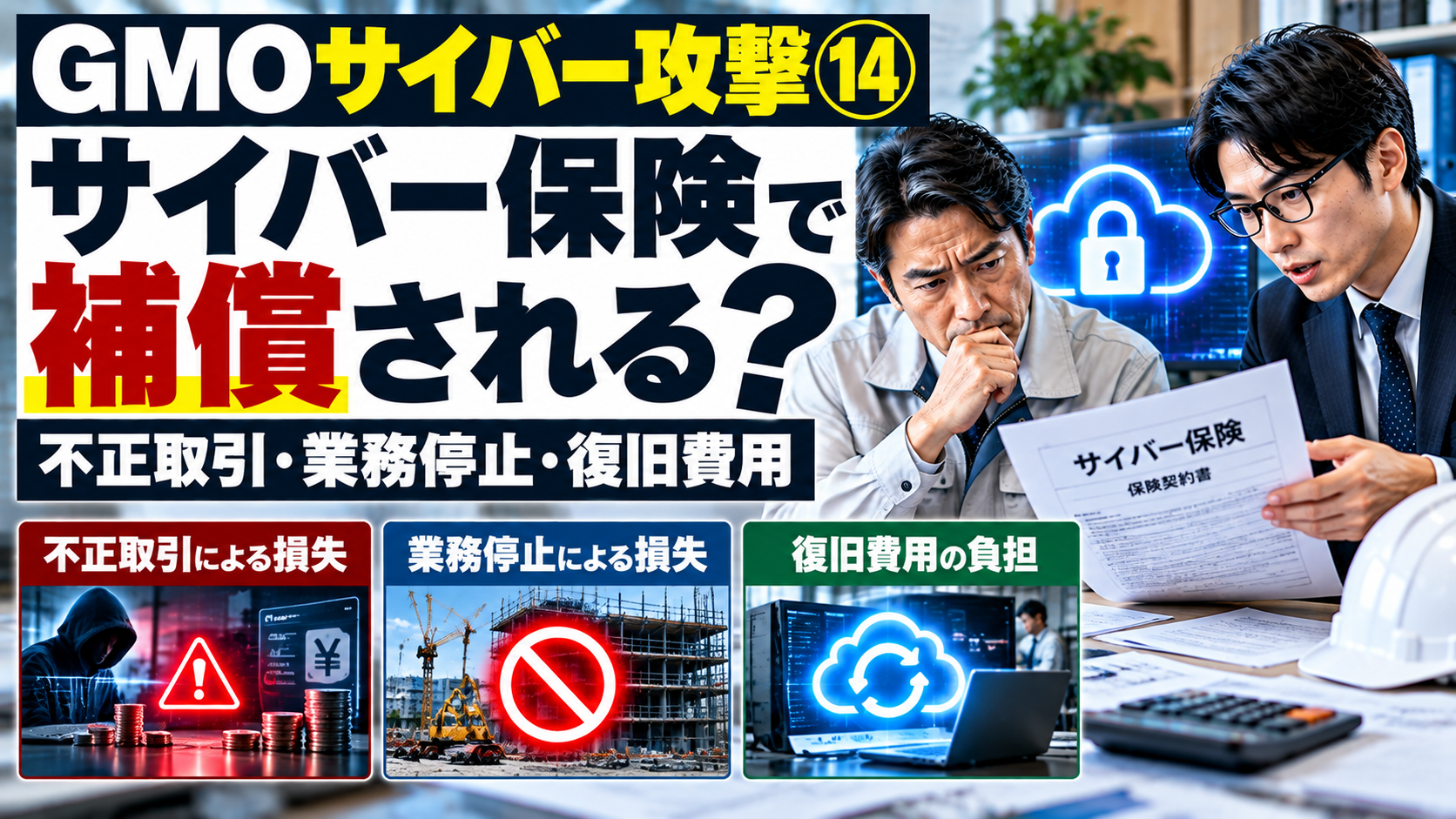 GMOサイバー攻撃⑭｜不正取引や業務停止は保険で補償される？