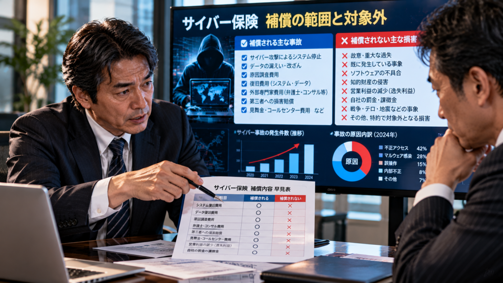 サイバー保険の落とし穴！補償される事故・されない損害の境界線