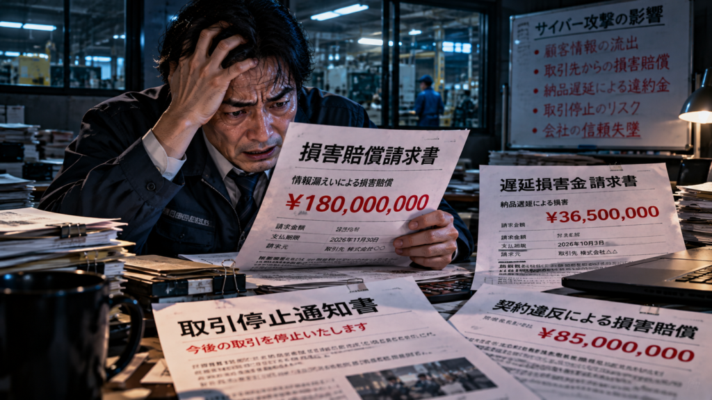サイバー攻撃の賠償請求！取引先への巨額賠償で会社が倒産する日