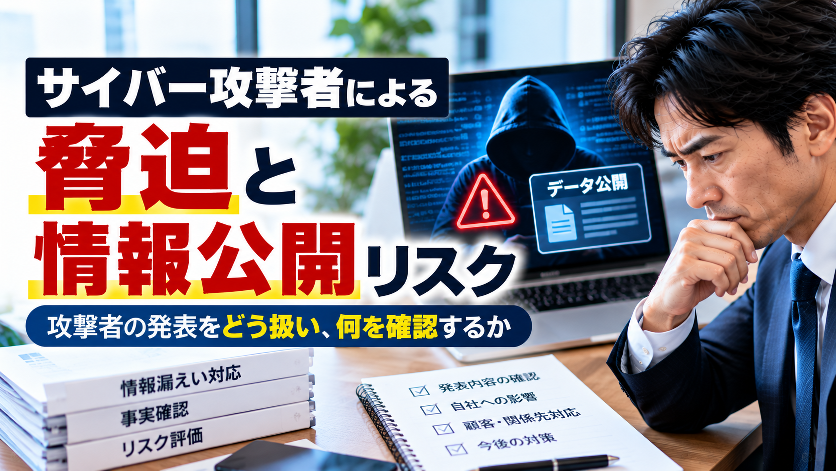 サイバー攻撃者の脅迫と情報公開リスク｜企業が確認すべき対応