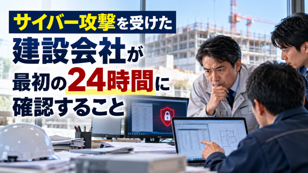 建設会社がサイバー攻撃を受けた最初の24時間に確認すること