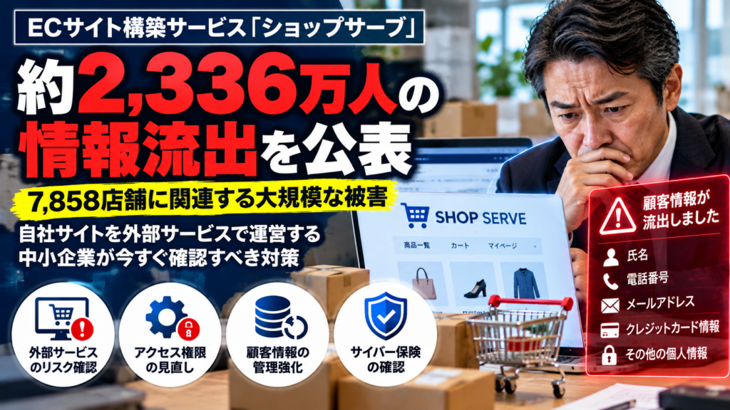 ショップサーブ約2336万人情報漏えい！社長が確認したい対策