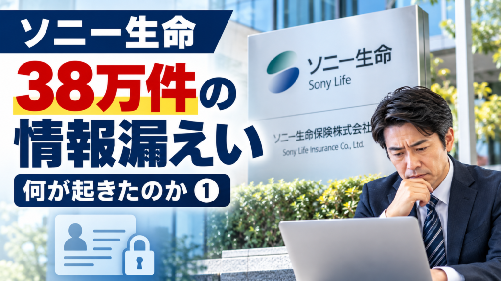 ソニー生命38万件情報漏えい｜何が起きたのかと企業の教訓