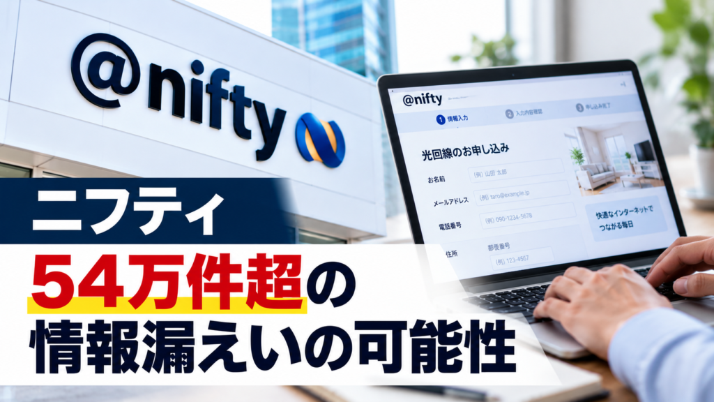 ニフティ54万件超の漏えい懸念｜申込フォームの顧客情報を守る対策
