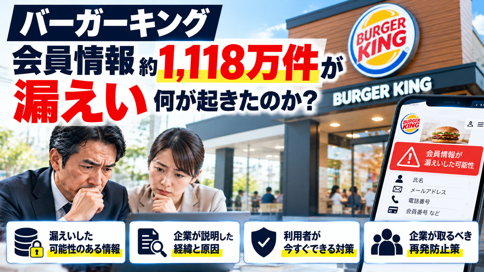 バーガーキング1118万件漏えい｜企業が学ぶ顧客情報の守り方