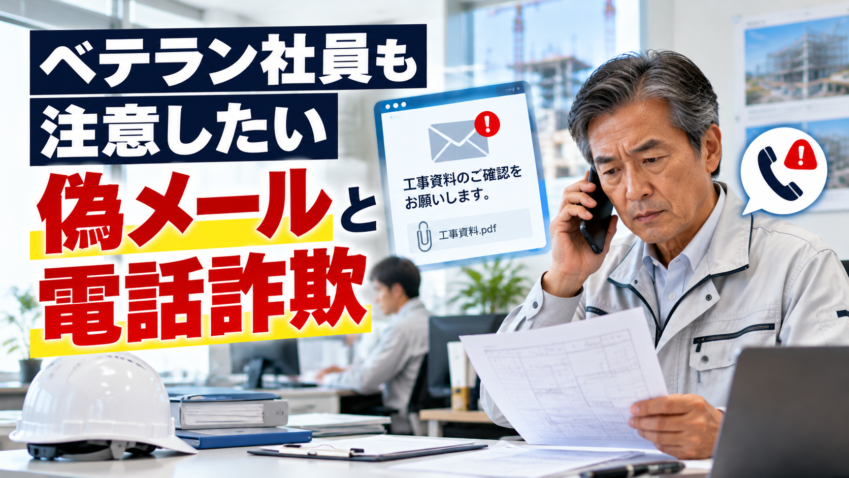 ベテラン社員も注意したい偽メールと電話詐欺｜建設会社の対策