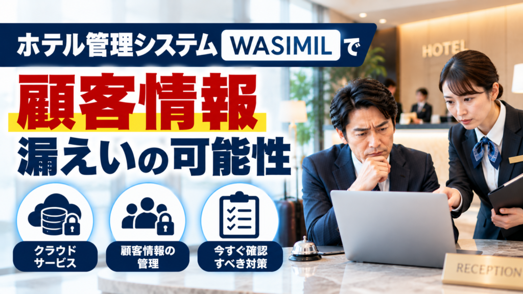 WASIMILで宿泊者情報漏えい｜クラウド委託先管理と詐欺対策