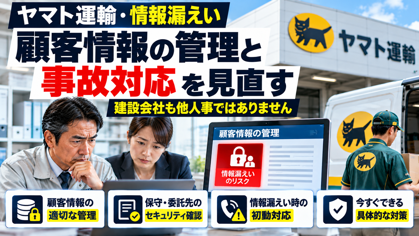 ヤマト運輸の情報漏えい報道に学ぶ建設会社の顧客情報管理と事故対応