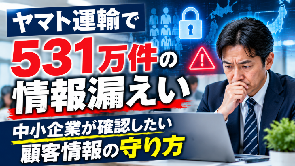ヤマト運輸で531万件の情報漏えい！中小企業が学ぶべき対策とは