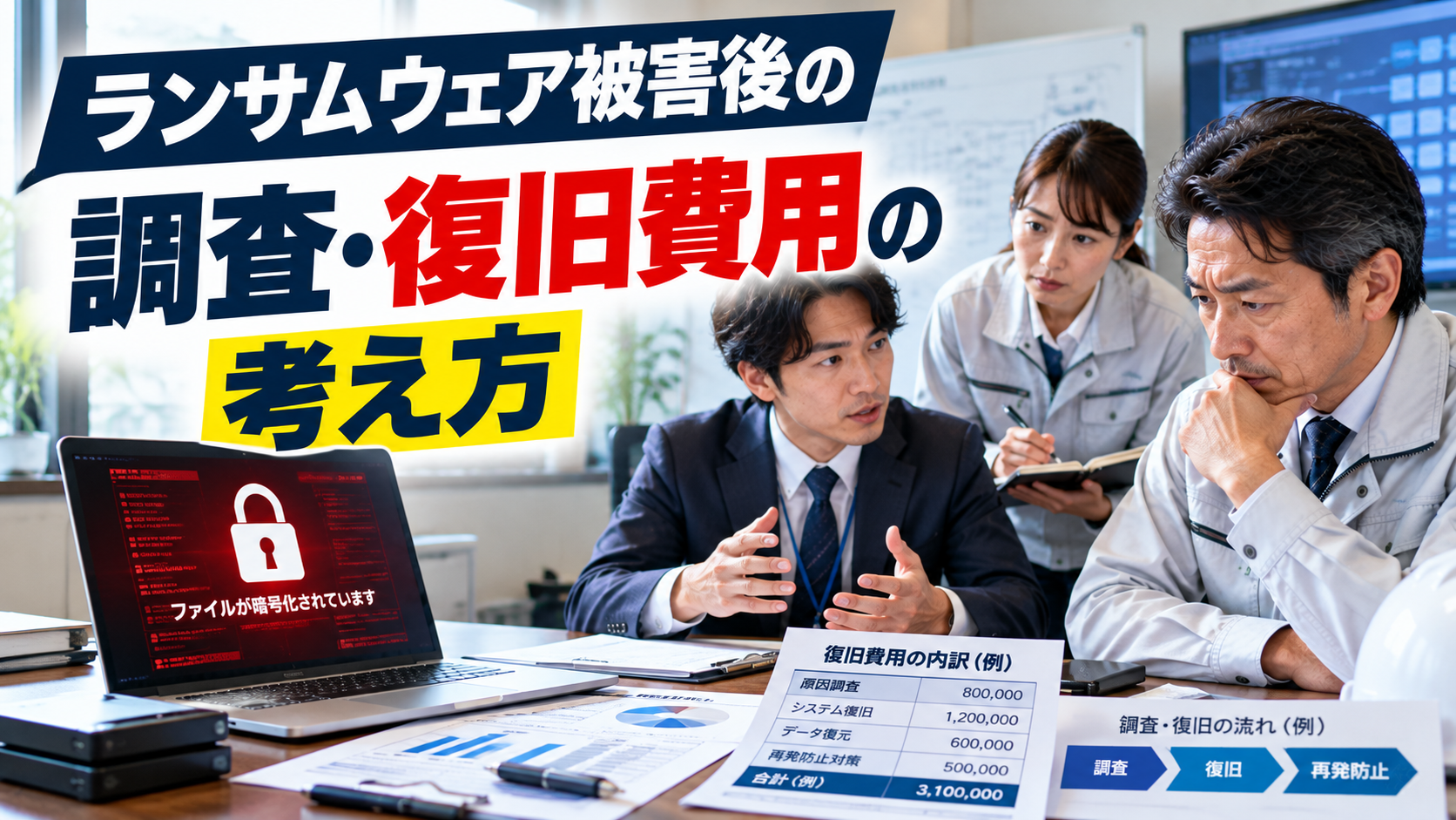建設会社のランサムウェア被害｜調査・復旧費用の内訳と確認事項