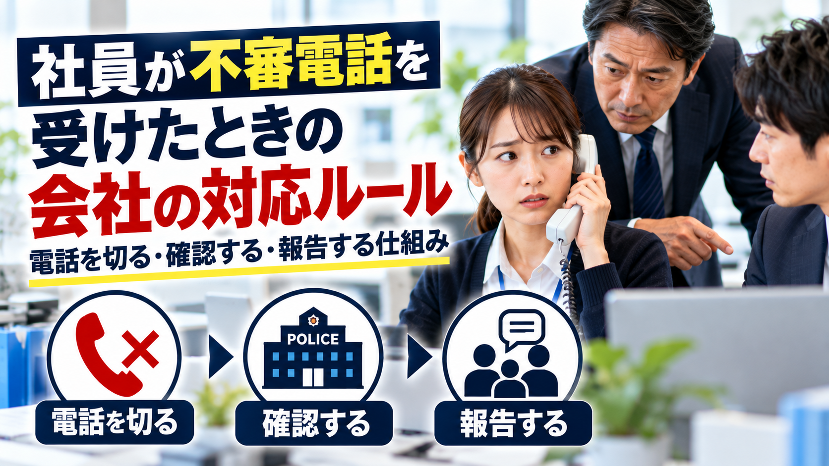 社員が不審電話を受けたら？会社を守る確認・報告の実践ルール