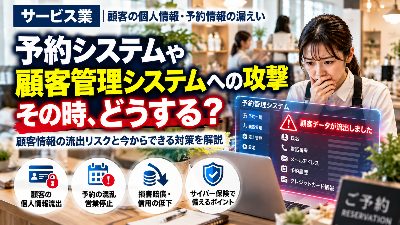 サービス業の予約システムが攻撃されたら？顧客情報を守る対策