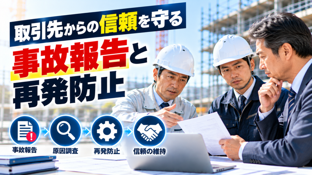 建設業の事故報告と再発防止｜取引先の信頼を守る実務対応と確認事項