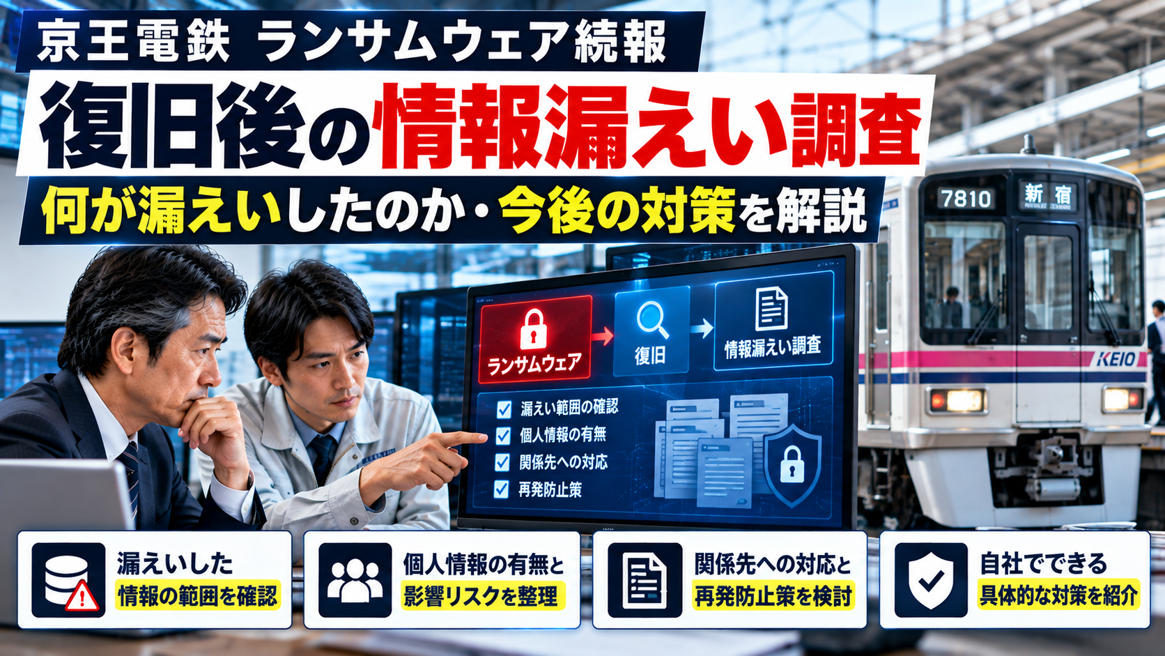 京王電鉄ランサムウェア続報に学ぶ建設会社の情報漏えい調査と備え