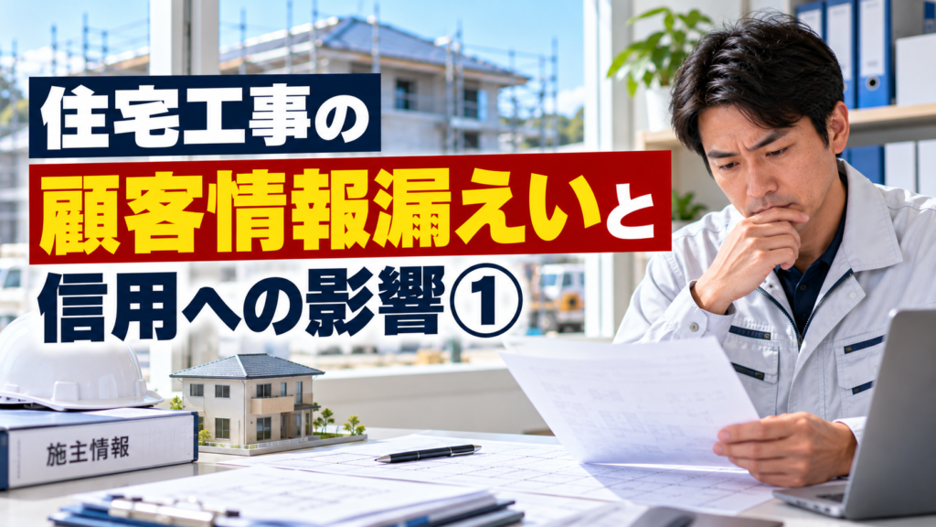 住宅工事の顧客情報漏えいが建設会社の信用に与える影響と対策