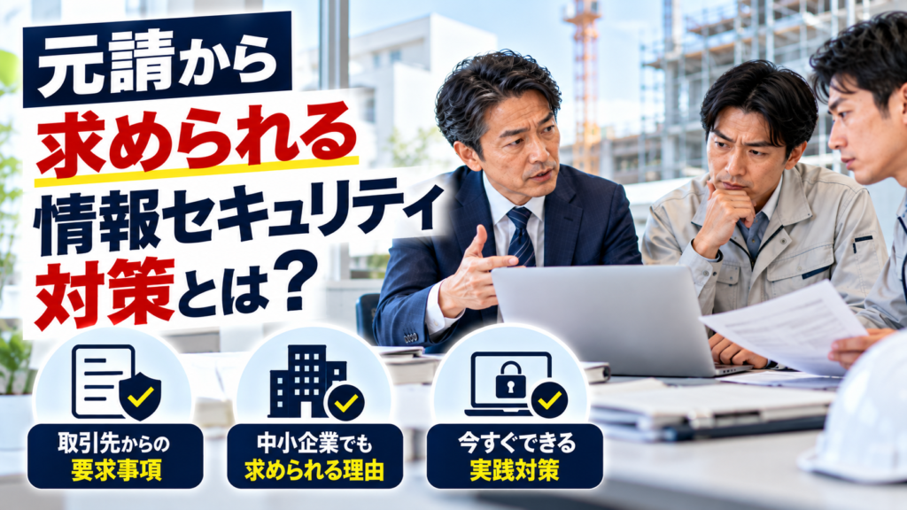 元請から求められる情報セキュリティ対策とは？建設会社の実務と確認事項
