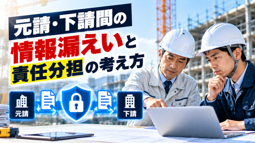 元請・下請間の情報漏えいと責任分担｜建設会社が確認したい実務対策