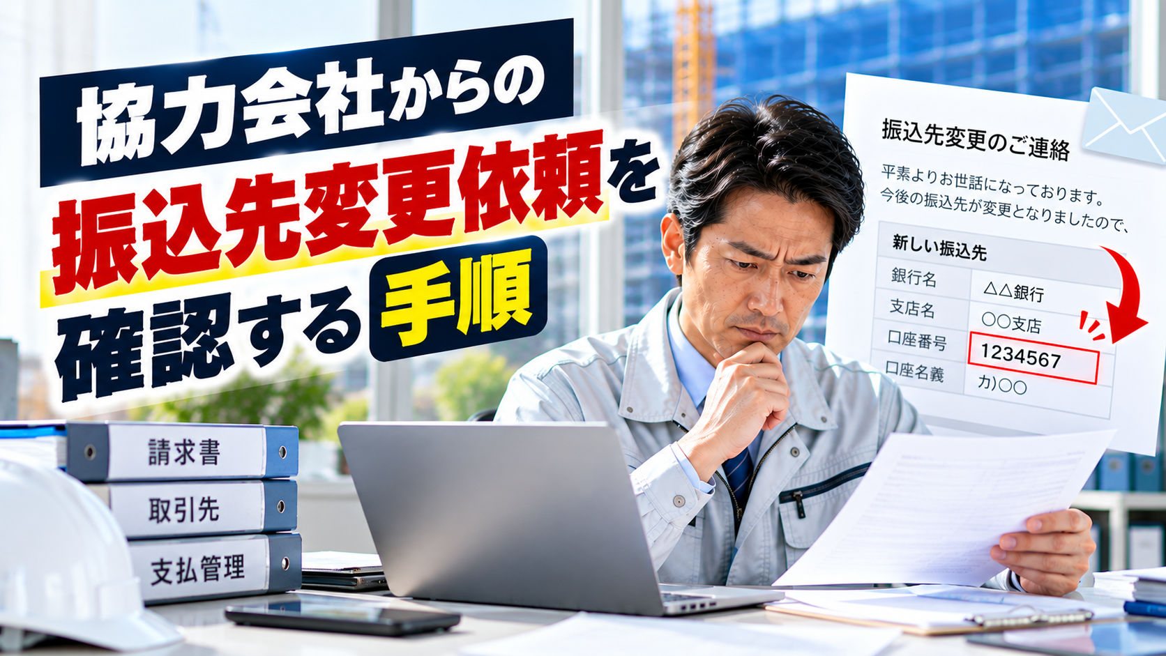 協力会社からの振込先変更依頼｜建設会社が守るべき確認手順と対策