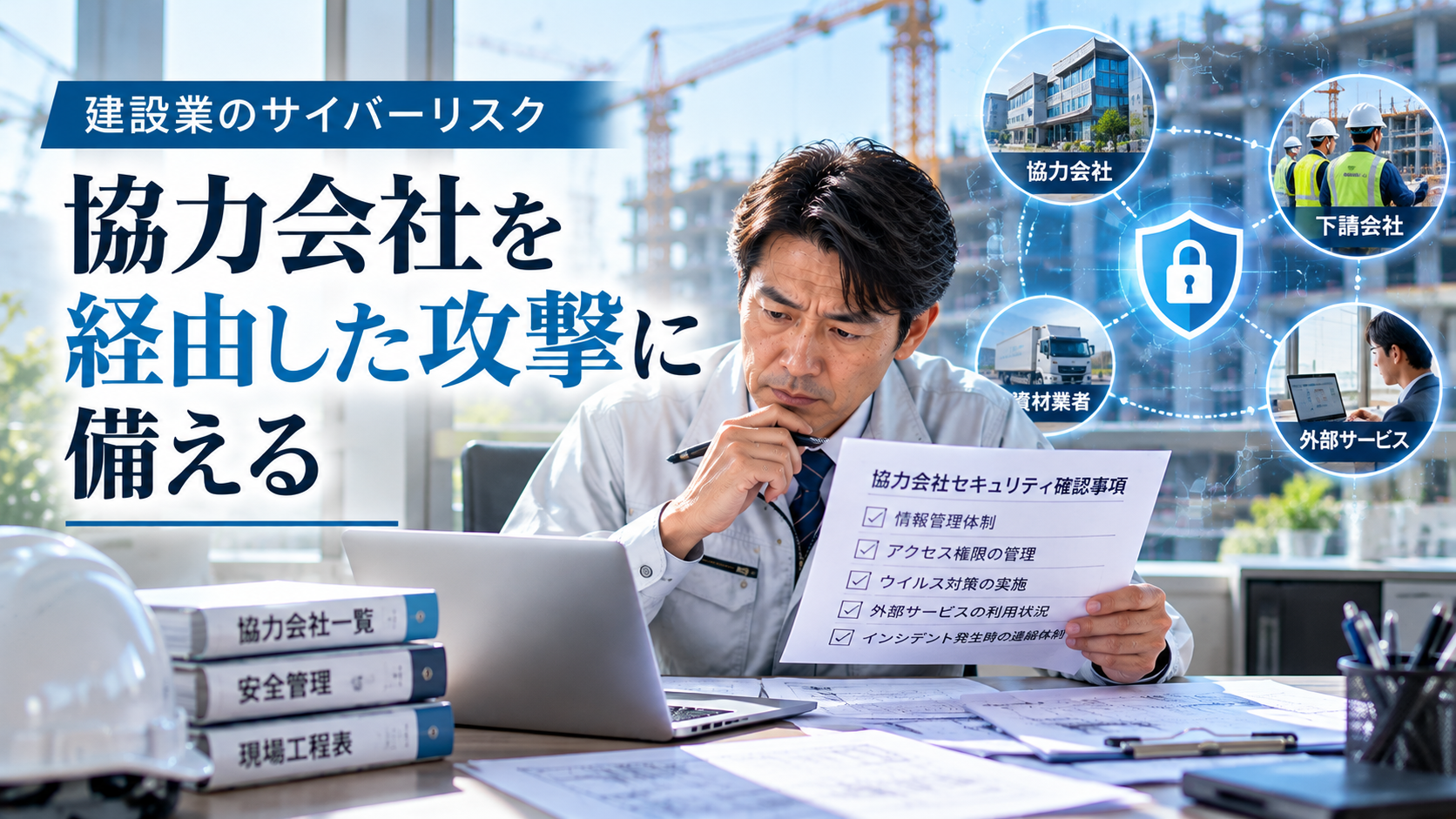 建設業の協力会社を経由したサイバー攻撃｜社長が確認したい対策