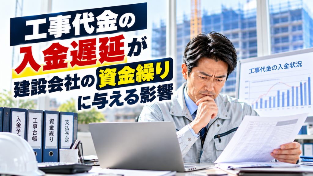工事代金の入金遅延が資金繰りに与える影響｜建設会社の確認と対策