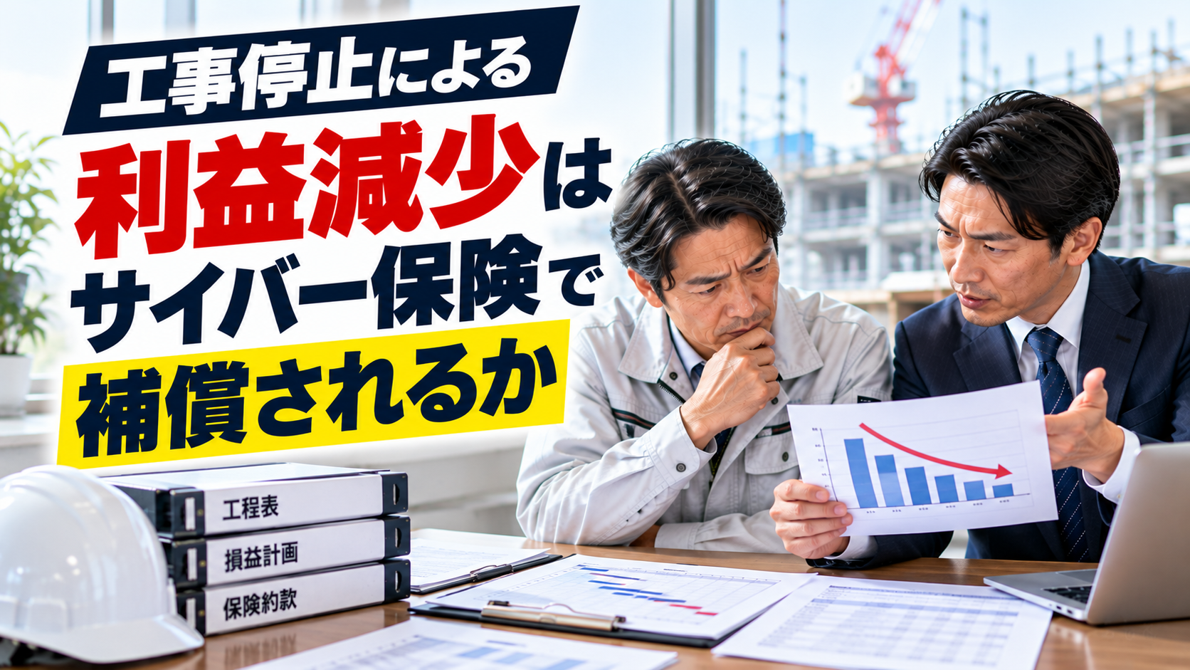 建設会社の工事停止と利益減少｜サイバー保険の補償条件を解説