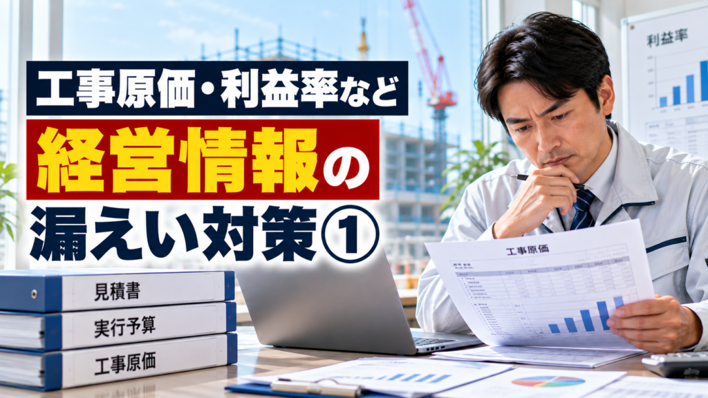 建設会社の工事原価・利益率など経営情報の漏えいを防ぐ実務対策