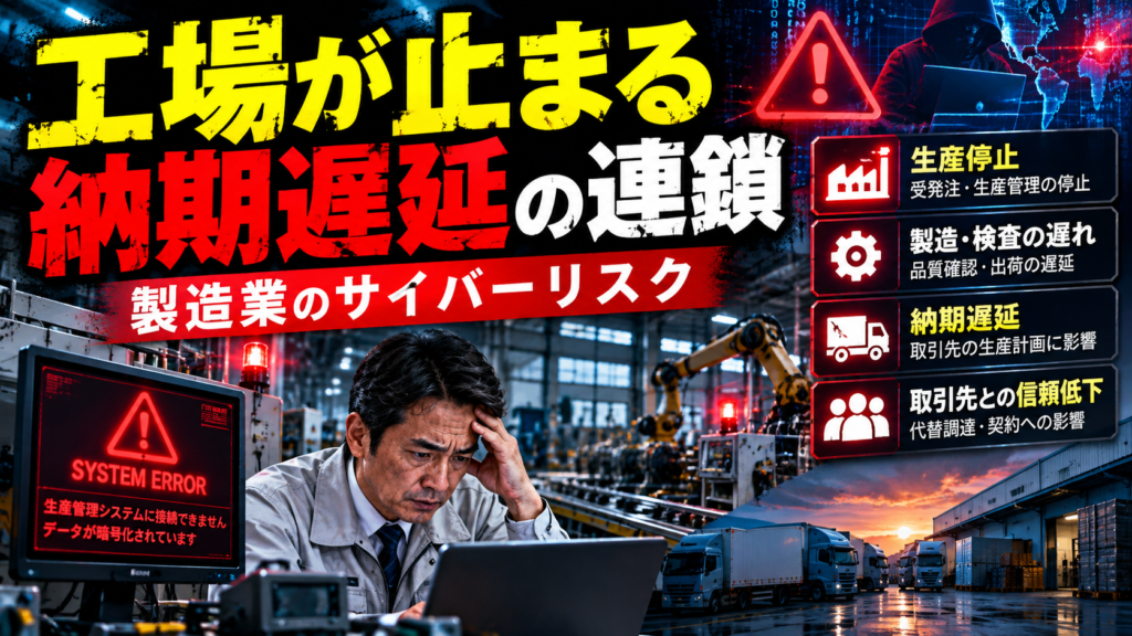 工場の操業停止と納期遅延｜製造業が備えるサイバーリスク対策と保険