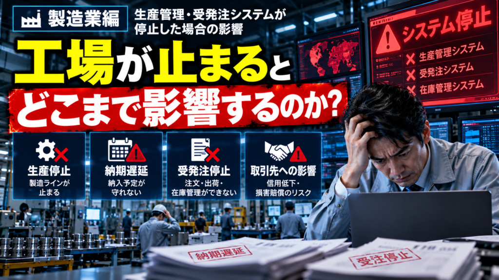 製造業のシステム停止｜生産管理・受発注への影響と社長の備え