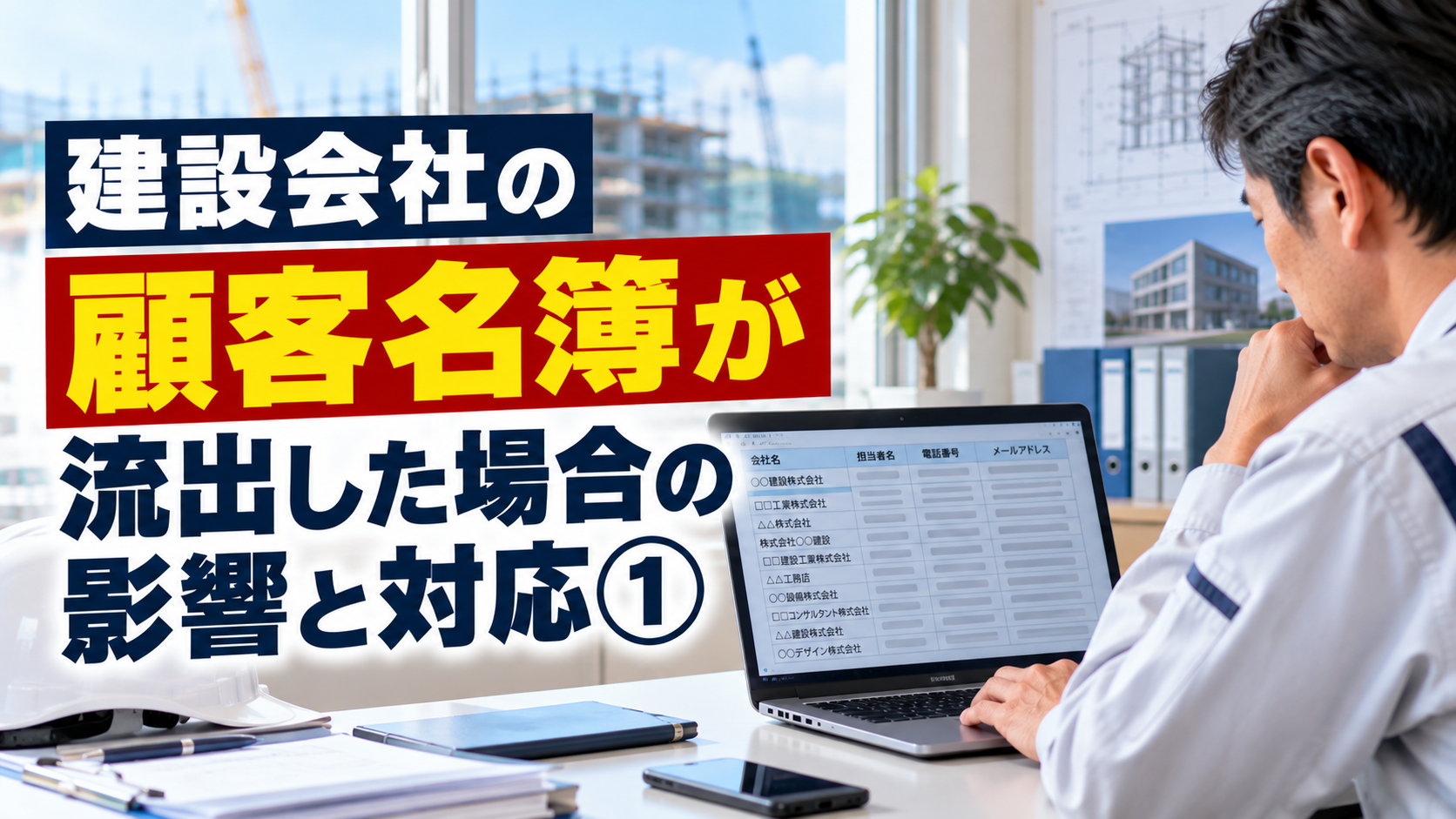 建設会社の顧客名簿流出で起こる影響と初動対応・再発防止策