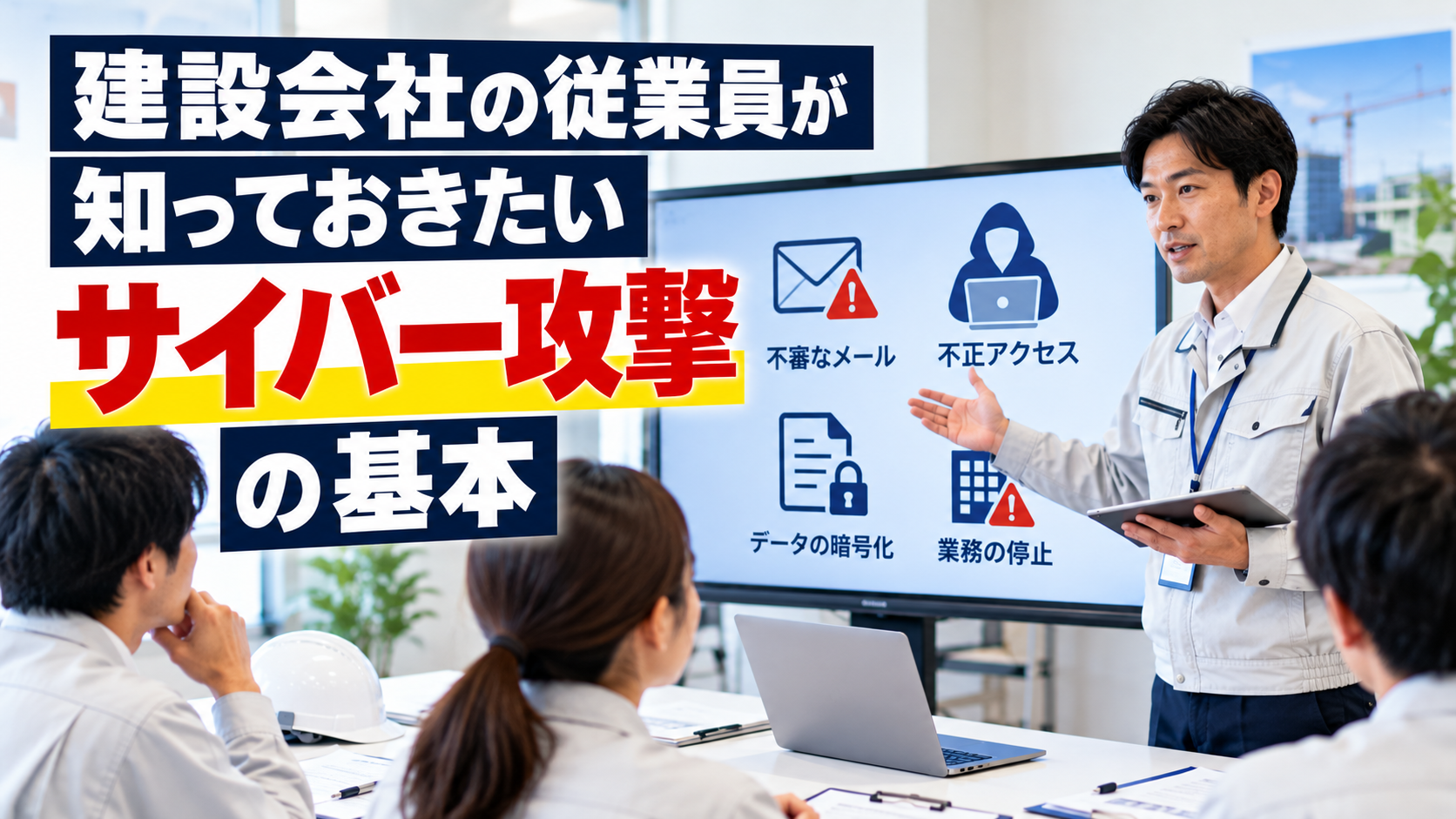 建設会社の従業員が知るべきサイバー攻撃の基本と5つの対策