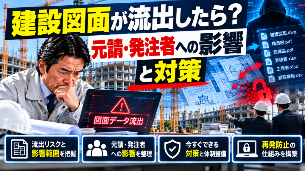 建設図面が流出したら？元請・発注者への影響と初動対応の実践手順