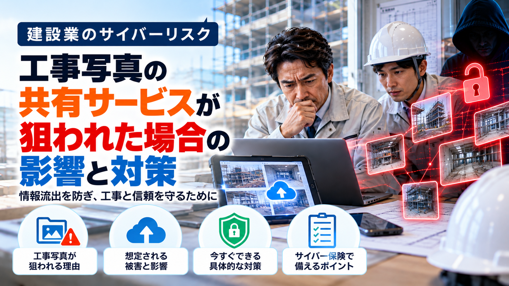 建設会社の工事写真共有サービスが狙われた場合の影響と安全対策
