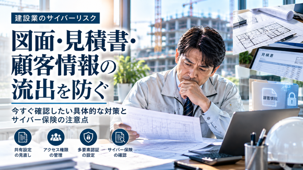 建設業の図面・見積書・顧客情報流出を防ぐ具体策と保険の注意点
