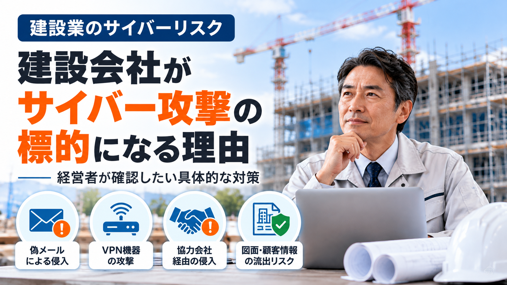建設会社がサイバー攻撃の標的になる理由と経営者が確認したい対策