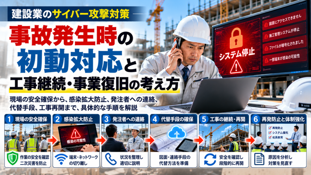 建設業のサイバー事故｜初動対応から工事継続・事業復旧までの手順