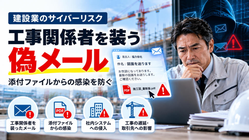 建設会社を狙う偽メールの危険性と添付ファイル感染を防ぐ対策